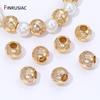 14K Gold Plated Brass 10mm Football Shape Spacer Beads Jewelry Making,Separator For Beads,DIY Jewelry Making Accessories