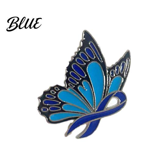 Cardigan Brooch Women Enamel Butterfly Design Healing Ribbon Pin Dripping