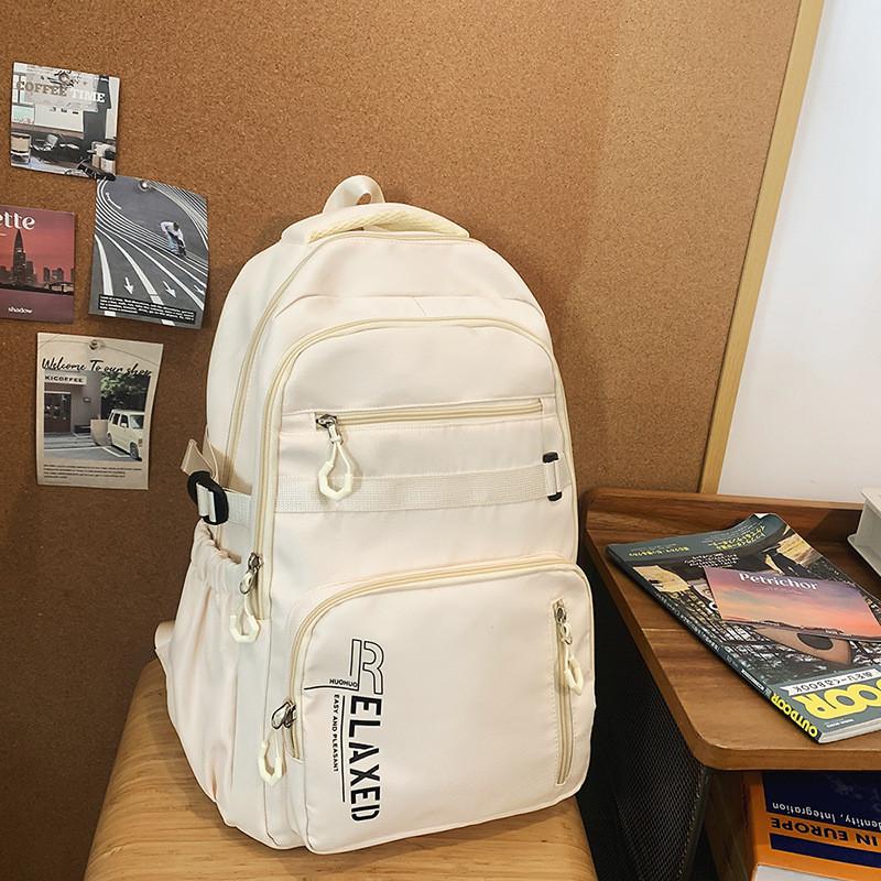 Unisex Casual Backpack With Letter Pattern And Large Capacity For Travel School