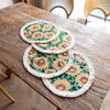 Tassel Placemat Pastoral Style Flower Oil Painting Aesthetical Round Shape Parties Weddings Banquets