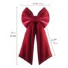 Red Large Velvet Christmas Bows Large Christmas Tree Top Bow Outdoor Decorations Wedding Hanging Pendant New Year Ornament
