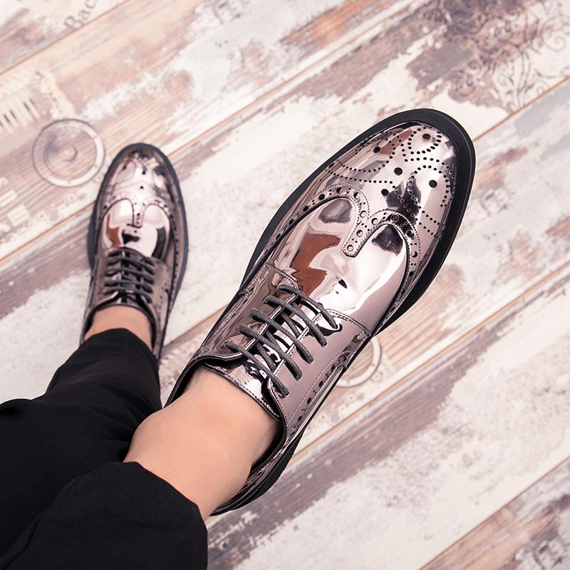 38-46 Herrstorlek Modeabla Retro Brittiska Läderskor Arbetsskor Bröllopsskor Utomhus Casual Läderskor