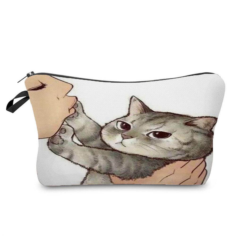 Women Cat Print Cosmetic Bag Toiletries Organize Travel Storage Case  6405