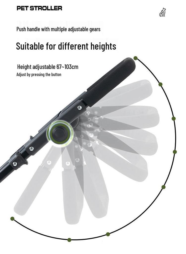 Passeggino per Cani Portatile e Pieghevole per Cani di Taglia Media e Grande - Ideale per Viaggi all'Aperto