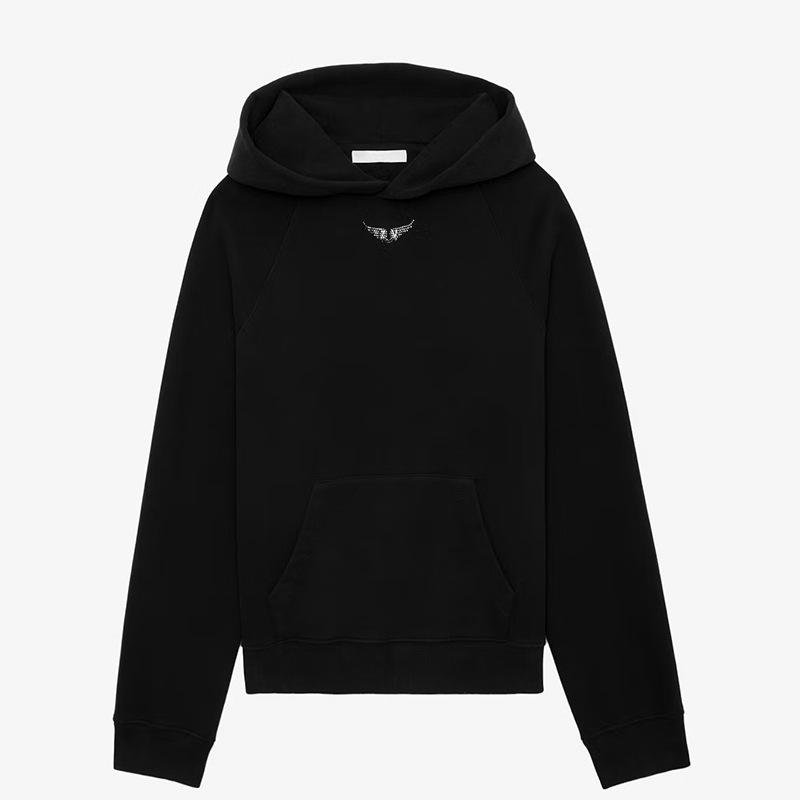 Женская черная толстовка с капюшоном и принтом, осенне-зимняя L чёрный