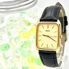SEIKO Gold Rectangular Watch 982325 with New Strap and Engraving/New Battery Men's 5P31-5D6A
