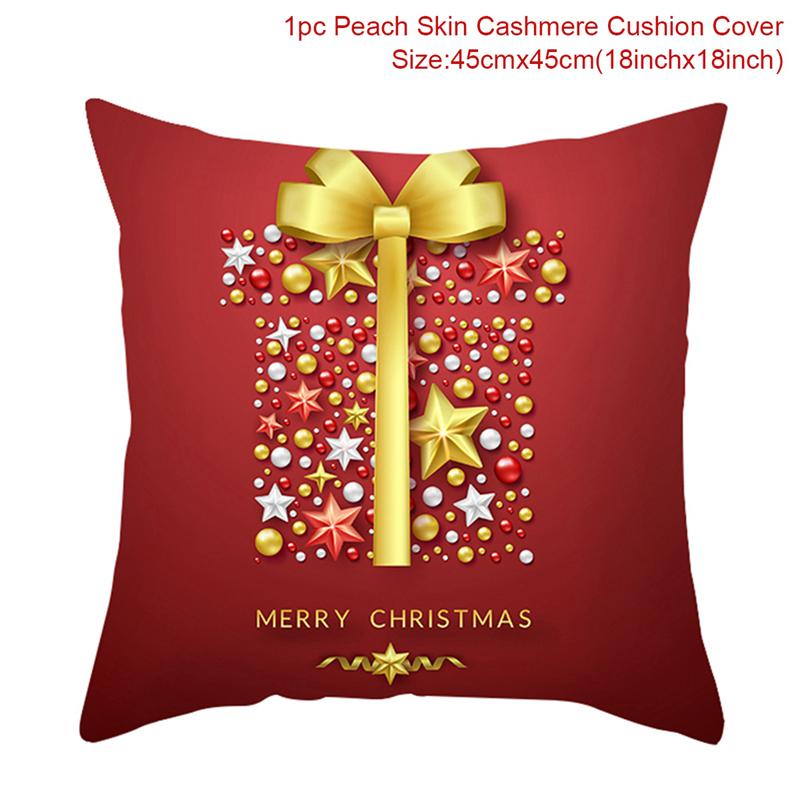 Christmas Cushion Cover  Decoration Home Santa  Decorations  Gift Navidad Happy New Year 2022