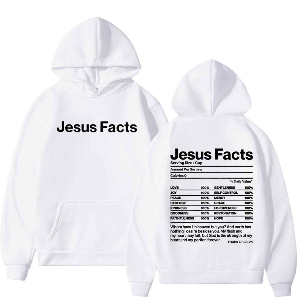 Christian Jesus Facts Bible Verse Hoodies Men's Women Clothing Fashion Harajuku Sweatshirts Fleece Long Sleeves Pullovers