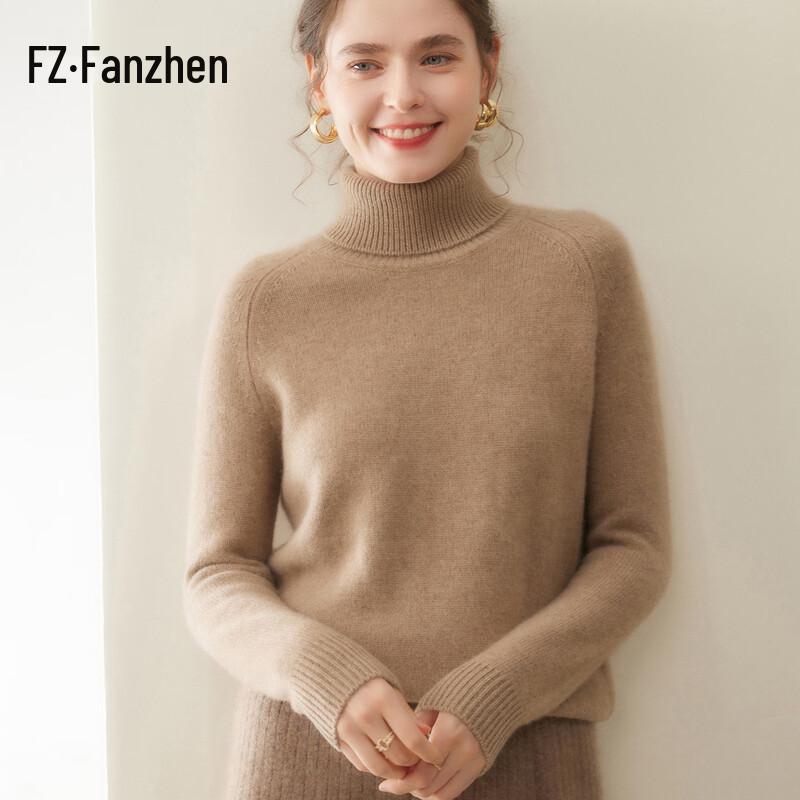 FanZhen Women's Winter Cashmere Turtleneck Sweater