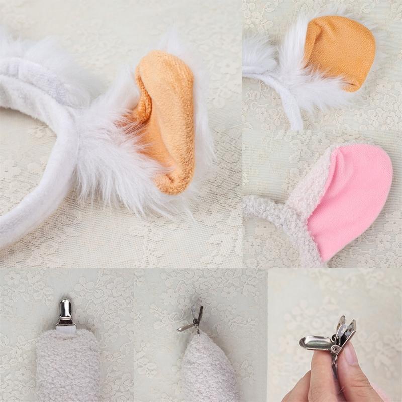 Sheep Costume Set Sheep Ears Headband Plush Tail Bowtie Sheep Hair Hoop Set Mesh Skirt for Halloween Costume Cosplay