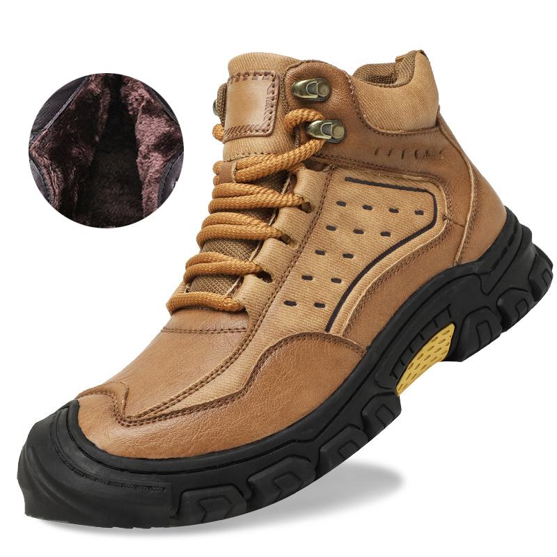 Genuine Leather Men Shoes Sneakers Waterproof Outdoor Men Boots Comfortable Men Walking Hiking Shoes