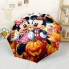 Mickey And Minnie's Harvest Celebration Outdoor Automatic Umbrella Folding Umbrella with 8 Ribs Compact Design for Outdoor Daily Use