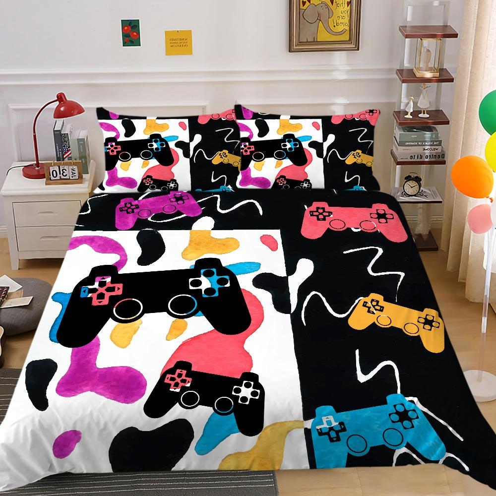 Game Controller Down Duvet Cover Pillowcase Luxurious High-quality 3D Printed Teen Bedding 2/3 Pieces, Single Bed Decoration Gift