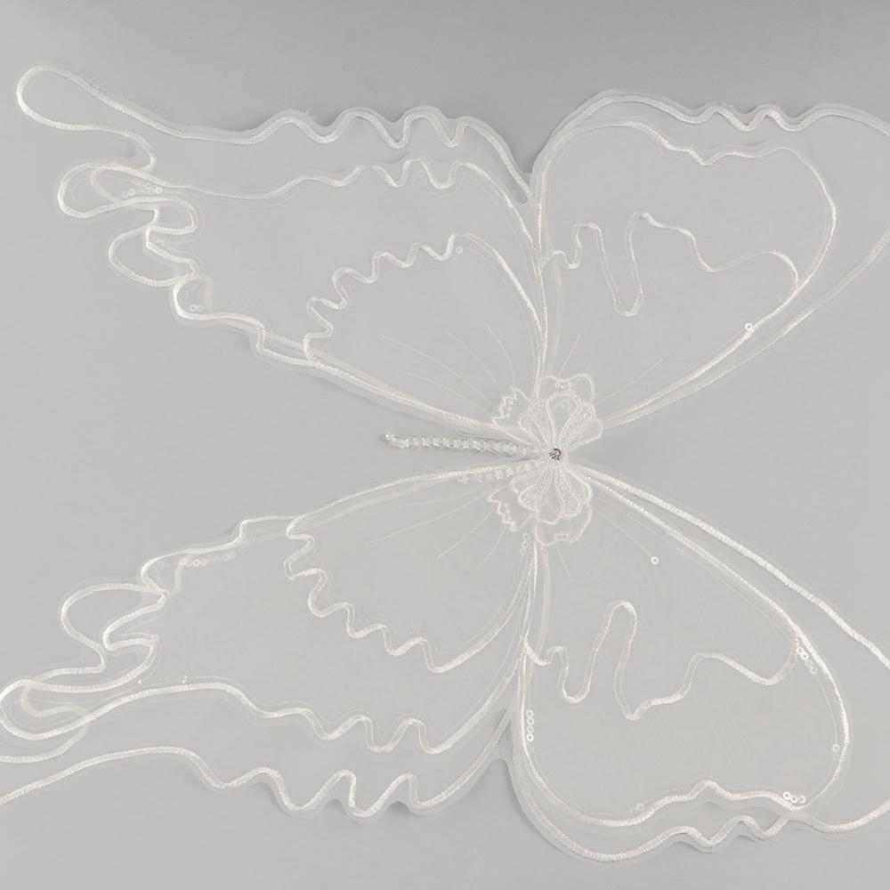 Double Layer Butterfly Organza Appliques Tulle 3D Wings Patch Butterfly Patch  Garment Sewing