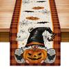 Halloween Themed Linen Table Runner Home Decoration Halloween Pumpkin Ghost Bat Spiders Table Runners Kitchen Dining Table Decor