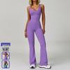 Peach Butt-Lifting Backless Yoga Jumpsuit - Women's Summer Fitness Wear