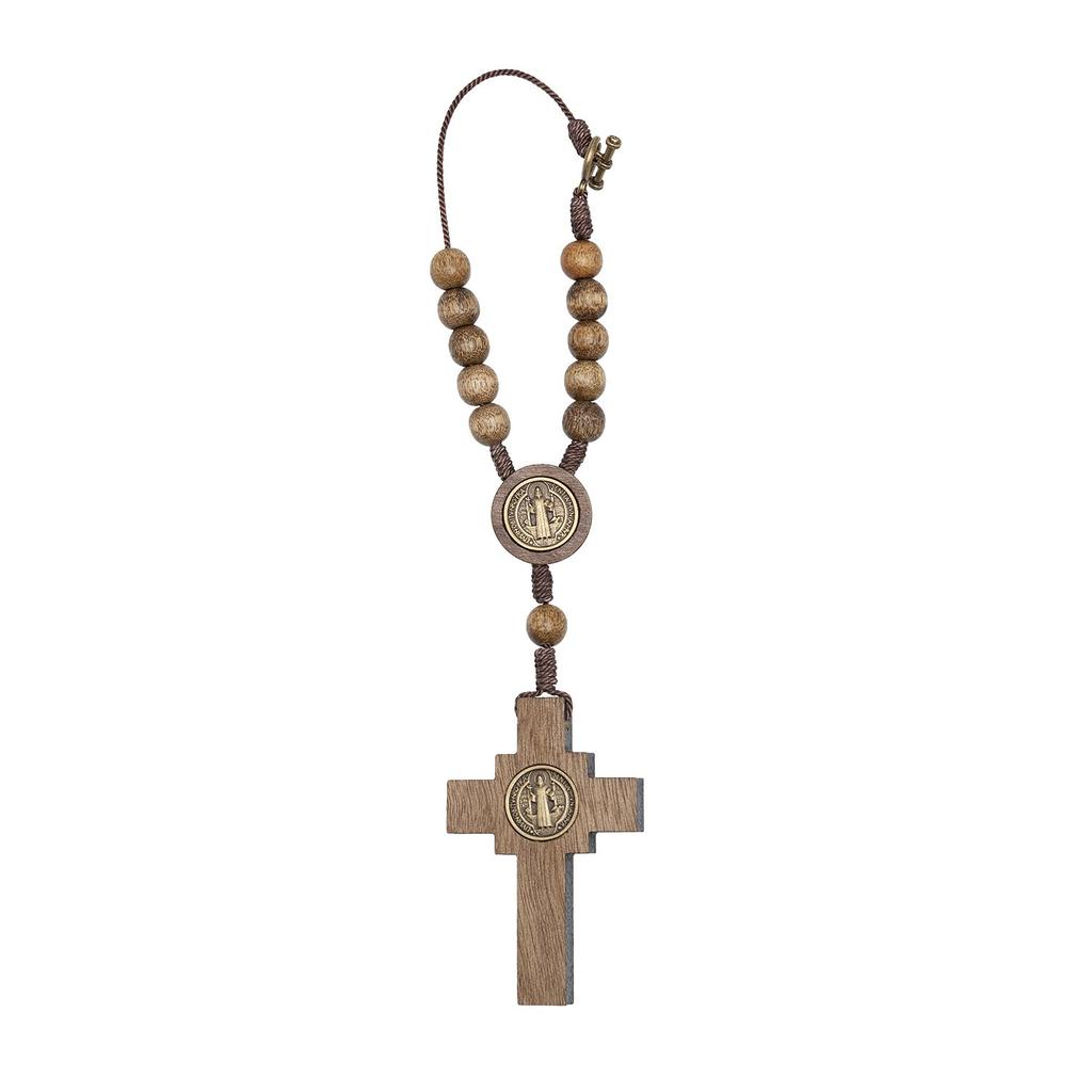 Intercession Car Rearview Mirror Rosary (Saint Benedict)
