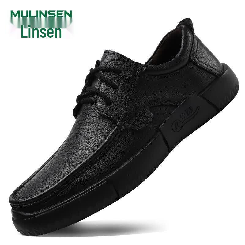 MULINSEN M9011026 Men s Cowhide Business Casual Derby Shoes 41 чёрный