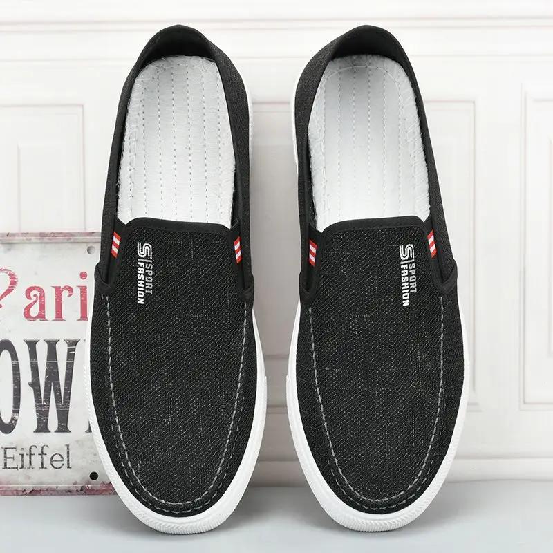 Men's Casual Shoes Platform Soft Soled Thick Soled Men's Shoes Casual Wear Resistant Anti Slip Lightweight Work Canvas Shoes
