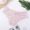 2pcs/lot Crossed Triangle Panties for Women's Sexy Lace Edge Pantie Mid Waist Bow Women Underwear