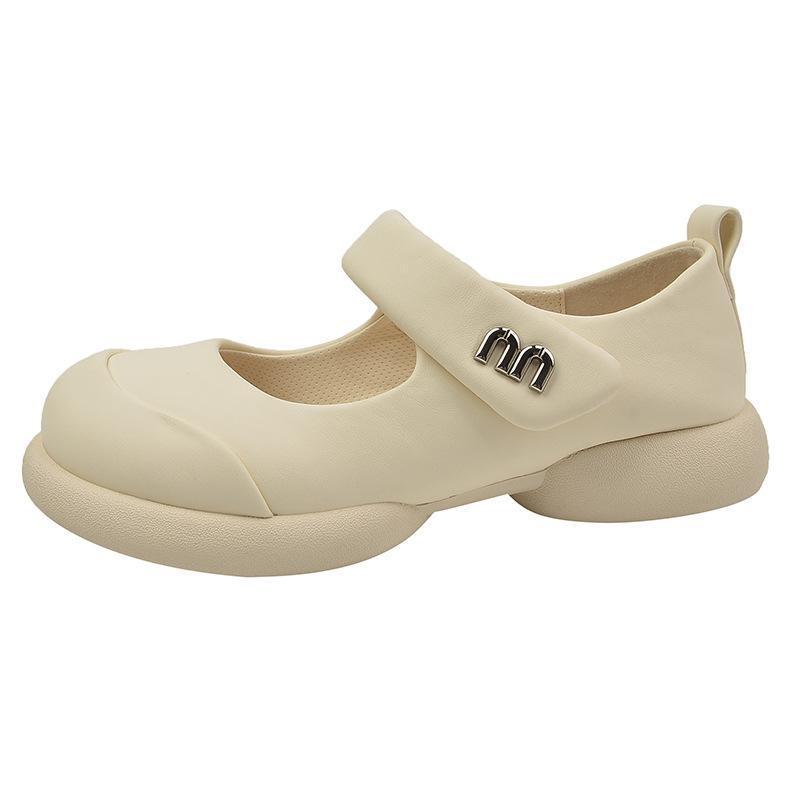 

Туфли Мэри Джейн женские 2025 новые летние сандалии на платформе маленькие кожаные туфли на липучке не устают ноги женская обувь на мягкой подошве одинарные туфли 40