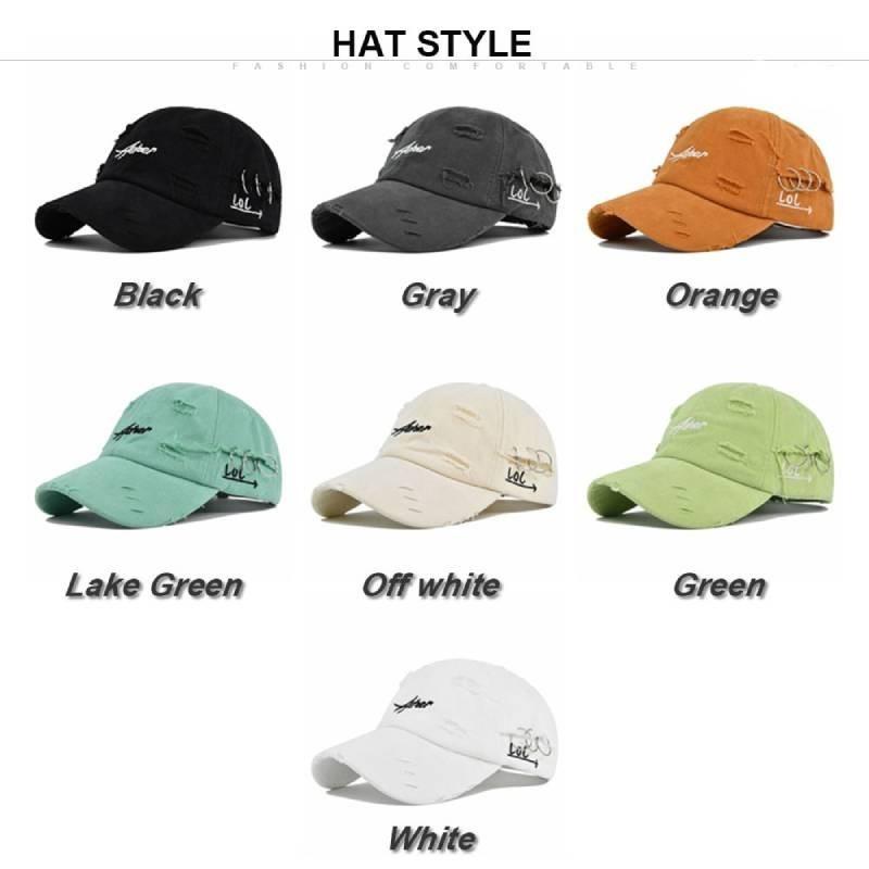 Tongue Duck Hat Asher Letter Embroidered Baseball Hat Broken Holes Sun Shade