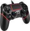 Wired PS4 Controller, PlayStation 4 Dual Vibration Shock Joystick Gamepad for PS4/PS4 Slim/PS4 Pro and PC (Black/Red)