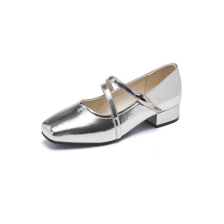 French Style Mary Jane Shoes For Women With Low Heel Pu Breathable Summer Fashion Footwear
