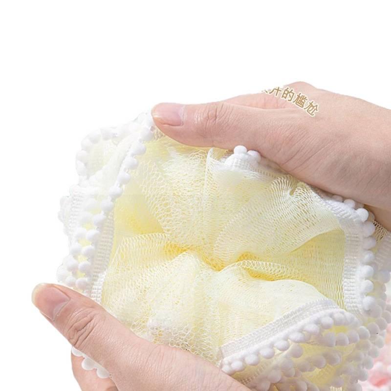 Durable Large Super Soft Bath Flower Ball - Non-Dispersing Foaming Net for Back Scrubbing