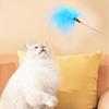 Cat Toy Feather Cat Toys Interactive Bite-resistant Steel Wire Kitten Toy with Bell Long Handle Toys for Cats Stick Pet Products