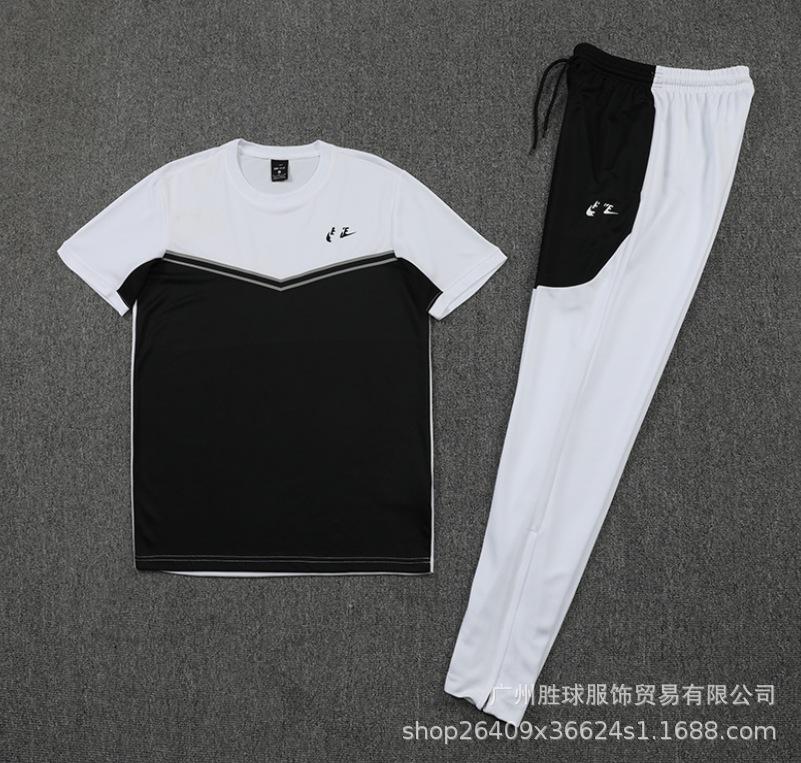 Nk Tuta da Allenamento Pantaloncini a Maniche Corte Casual, Maglia da Calcio, Maglia di Classe, Maglia Sportiva Fitness da Corsa per il Commercio Estero