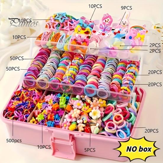 Vivid Patterns Hair Accessories Set for Girls, Bows, Butterfly Clips, Barrettes, Versatile Daily Wear Elastic Ties, Claws Toddlers Birthday