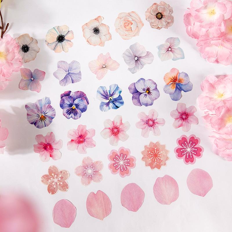Cherry Blossom Blooming Washi Tape - Japanese Style Floral Stickers for Journals