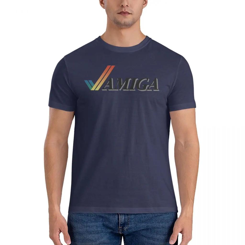 Amiga T-Shirts for Commodore Amiga 500 Vintage 100% Cotton Tees Round Neck Short Sleeve T Shirt Summer Clothes
