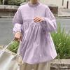 ZANZEA Camicetta casual da donna a maniche lunghe con scollo rotondo e tinta unita