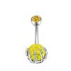 Multi-Color Turquoise Belly Button Ring with Skull and Ball Design
