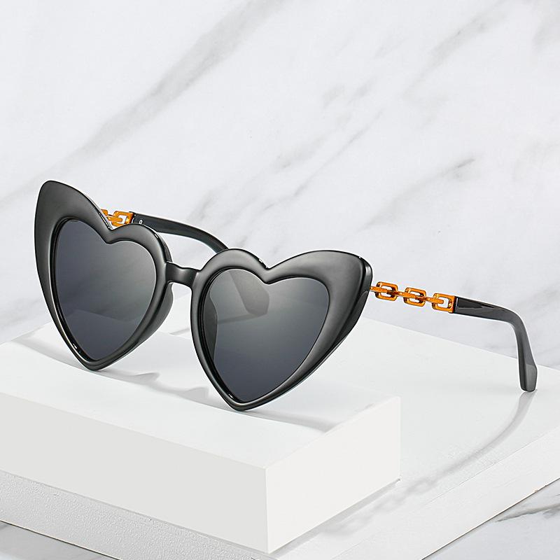 Chain Sunglasses, Cute Peach Heart Glasses, Personalized Heart Sunglasses.