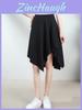 Irregular Midi Skirt For Women With Stretch Polyester For Casual Travel And Party Wear