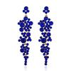 Luxury Flower Rhinestones Long Tassel Dangle Earrings Women Temperament Vintage Earring Fashion Jewelry Accessories Dinner Party