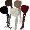 Pearl Tassel Three-dimensional Flower Knitted Wool Hat Women's Spring Hand-woven Ethnic Style Light Pullover Hat Tide