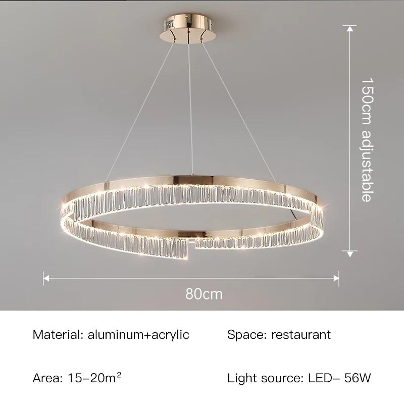 Nordic Design Luxury Living Room chandeliers Bedroom Dining Room Pendant Light Gloss Lamp Room Decoration Ring Lighting Fixture