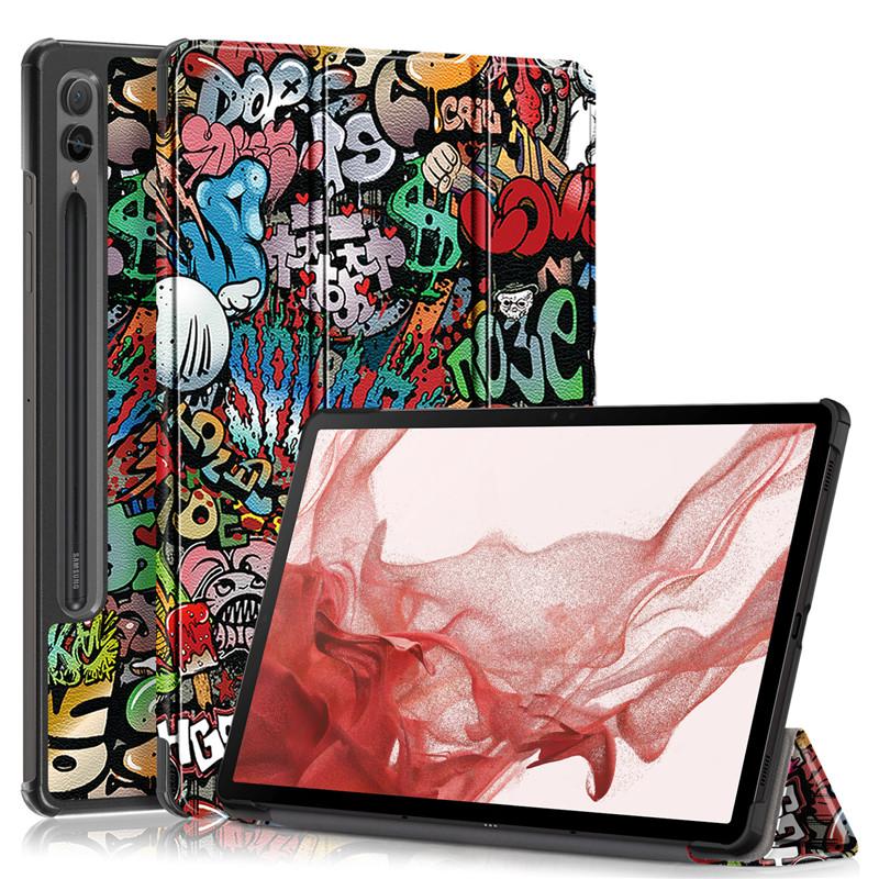 Tablet Case For Samsung Galaxy Tab S9 Plus Case 12.4 Folding Stand Hard PC Back Magnetic Book Cover For Samsung Galaxy S9 Plus Tablet Case