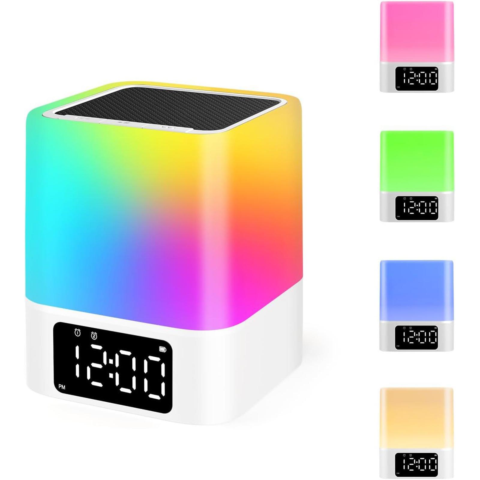 

Беспроводной Bluetooth-динамик-светильник с будильником, семицветный фантазийный звук, ночник White cover