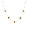 Gold-Plated Rhinestone Glass Flower Jewelry Set with Color Accents