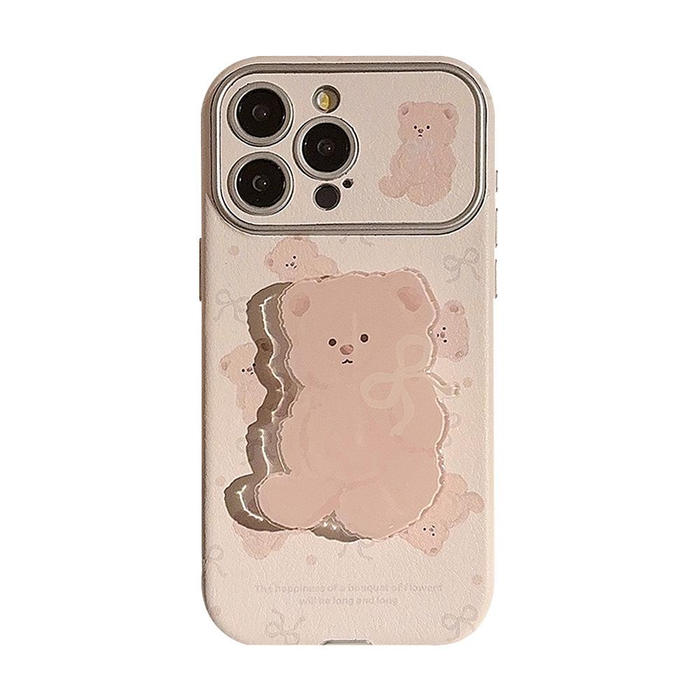 Korean Style Bear Stand Iphone15 Apple 16promax Mobile Phone Case 13 Suitable for Ins Super Cute Cute