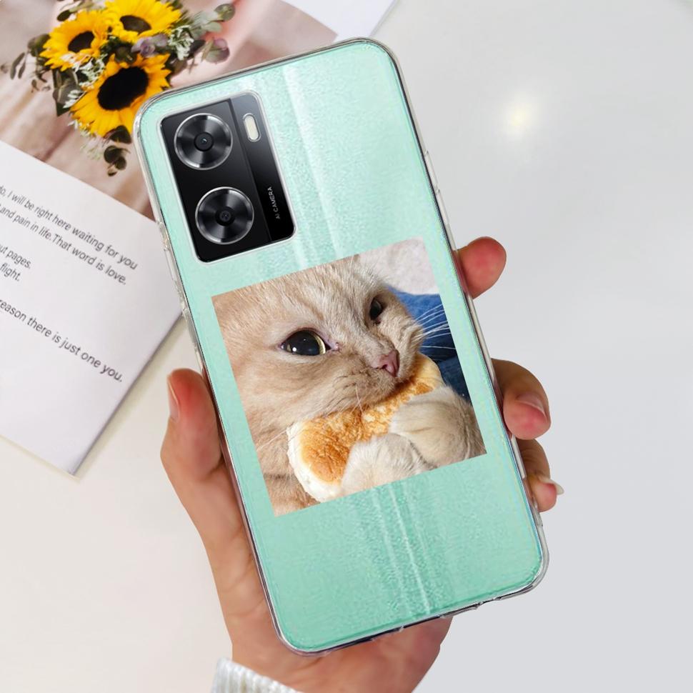 For Oppo A57 4G 2022 Case CPH2387 Lovely Bear Cover Soft For Oppo A 57 S A57S A77 A57 4G OppoA57 Fashion ShockProof Phone Cases