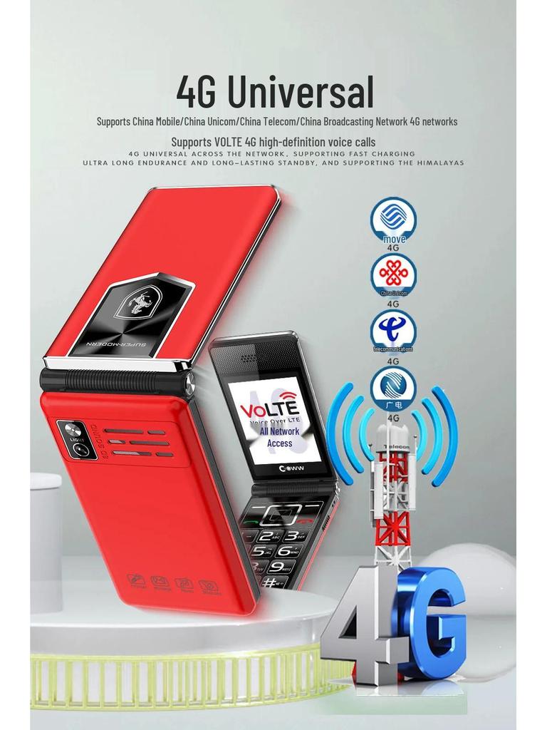 Affordable Senior Flip Phone: 4G, 2.6" Screen, Large Battery, Loud Speaker, Long Standby