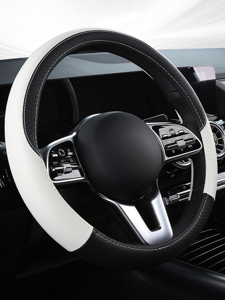 Two Tone PU Leather Car Steering Wheel Cover