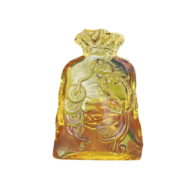 

6 шт. Цитриновый мешок денег слиток монета удача богатство фэн-шуй украшение офис домашний стол декор стеклянные хрустальные поделки подарок на новоселье 70x40mm