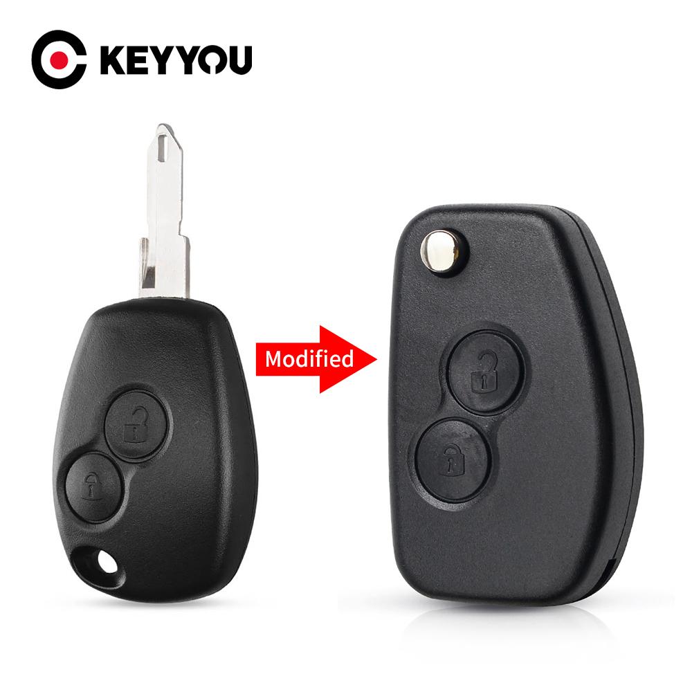 Modified Flip Car Key Shell 2 Buttons For Renault Duster Logan Fluence Clio Kangoo Sandero Espace Vac102/Ne72 Blade